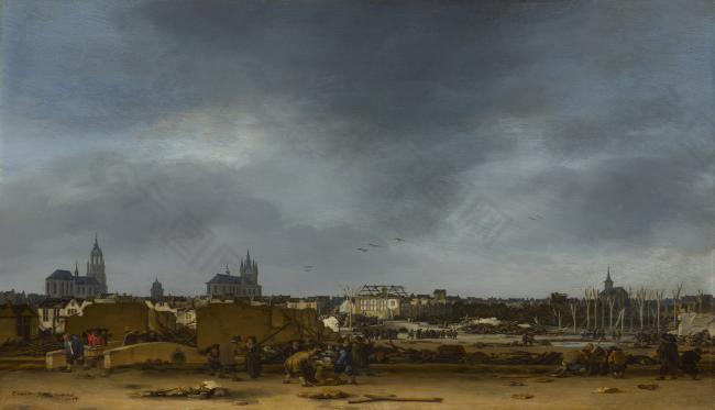 Egbert van der Poel - A View of Delft after the Explosion of 1654大师画家古典画古典建筑古典景物装饰画油画