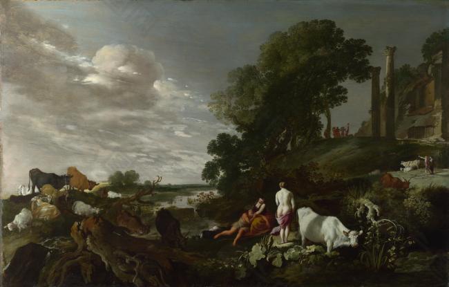 Moses van Uyttenbroeck - Landscape with Mythological Figures大师画家古典画古典建筑古典景物装饰画油画
