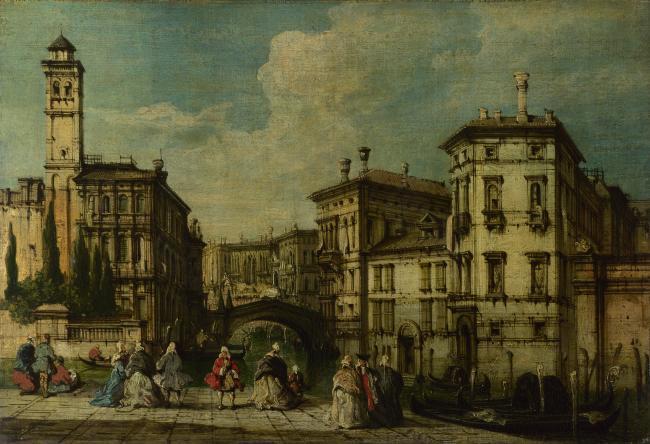 Imitator of Francesco Guardi - Venice - Entrance to the Cannaregio大师画家古典画古典建筑古典景物装饰画油画