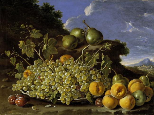 Melendez, Luis Egidio - Frutero uvas, peros, melocotones y ciruelas, Third quarter of 18 Century大师画家