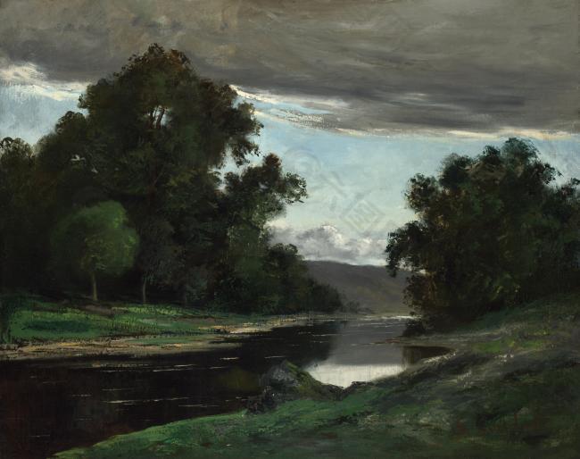 Imitator of Gustave Courbet - Landscape大师画家古典画古典建筑古典景物装饰画油画