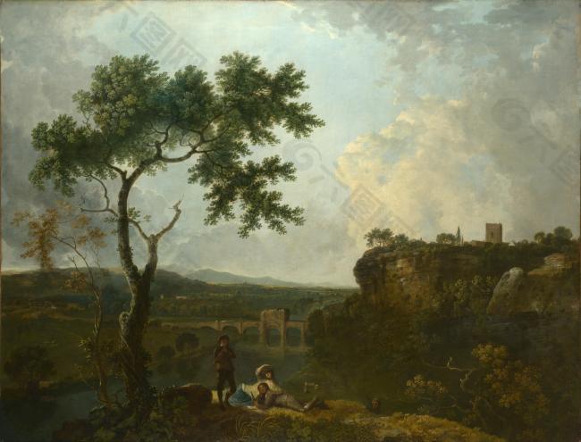 Richard Wilson - Holt Bridge on the River Dee大师画家古典画古典建筑古典景物装饰画油画