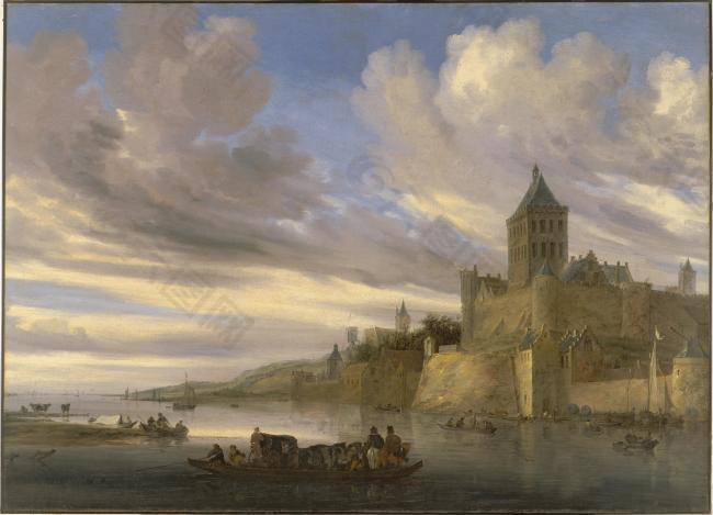 Salomon van Ruysdael大师画家古典画古典建筑古典景物装饰画油画