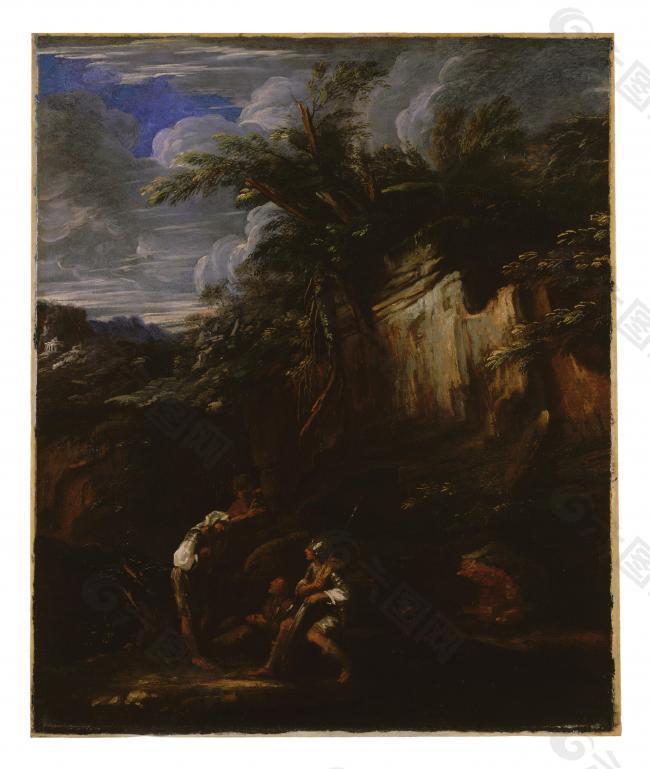 Salvator Rosa (3)大师画家古典画古典建筑古典景物装饰画油画