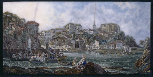 Anonymous - View of Bermeo, After 1783大师画家古典画古典建筑古典景物装饰画油画