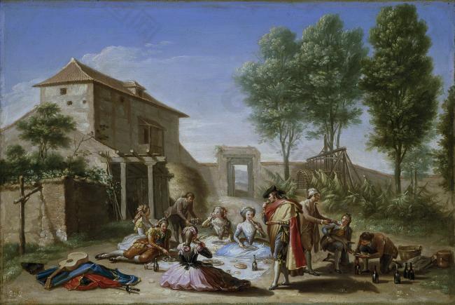 Bayeu y Subias, Francisco - Merienda en el campo, 1784大师画家古典画古典建筑古典景物装饰画油画