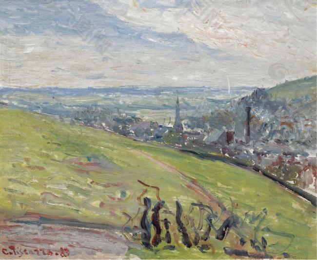 Camille Pissarro - The Outskirts of Rouen大师画家风景画静物油画建筑油画装饰画