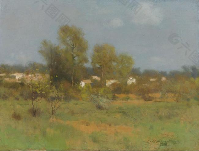 Charles Warren Eaton -  Springtime, 1889大师画家风景画静物油画建筑油画装饰画