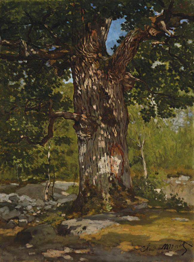 Claude Monet - The Bodmer Oak, 1865.jpeg大师画家风景画静物油画建筑油画装饰画