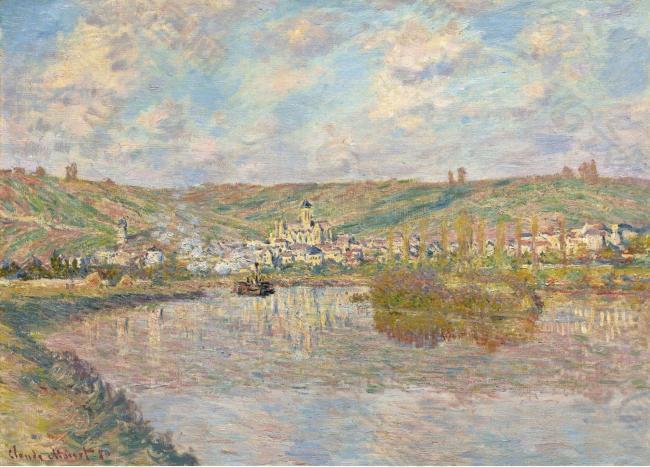 Claude Monet - Late Afrternoon, Vetheuil, 1880大师画家风景画静物油画建筑油画装饰画