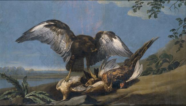 Castillo, Jose del - A Kite with a Group of Dead Birds, 1774大师画家古典画古典建筑古典景物装饰画油画