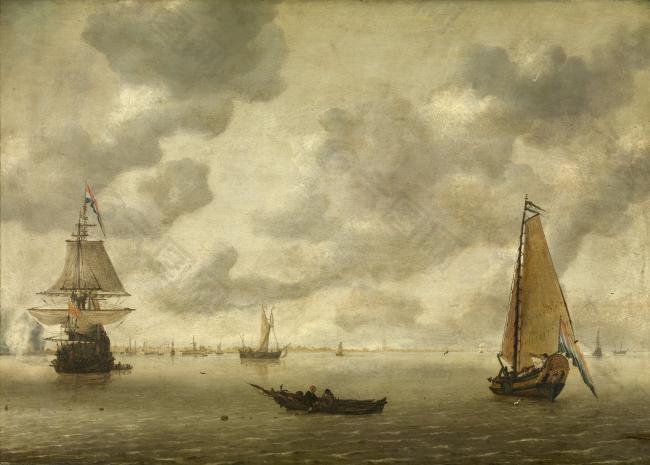 Hendrick van Anthonissen - At the Entrance of the Harbour大师画家古典画古典建筑古典景物装饰画油画