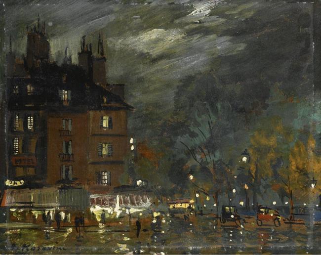 Constantin Korovin - Paris Night View.jpeg大师画家风景画静物油画建筑油画装饰画