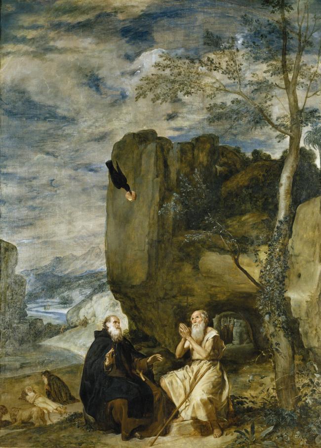 Velazquez, Diego Rodriguez de Silva y - Saint Anthony the Abbot and Saint Paul, the First Hermit,_0大