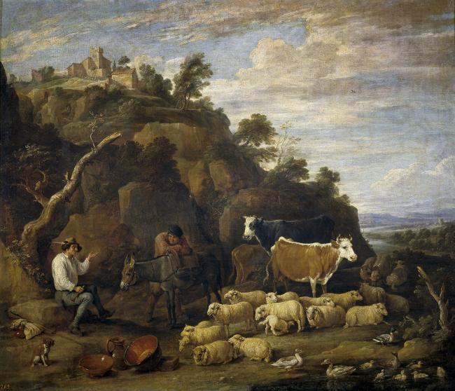 Teniers, David - Coloquio pastoril大师画家古典画古典建筑古典景物装饰画油画