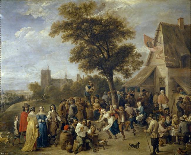 Teniers, David - Fiesta aldeana, Ca. 1650大师画家古典画古典建筑古典景物装饰画油画