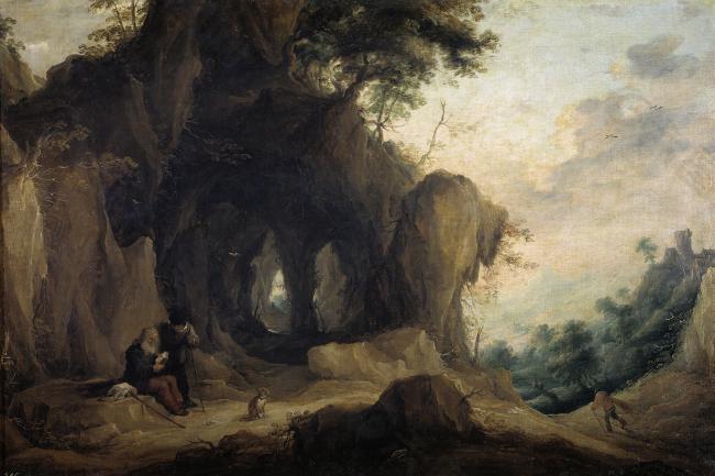 Teniers, David - Paisaje con un ermitano大师画家古典画古典建筑古典景物装饰画油画