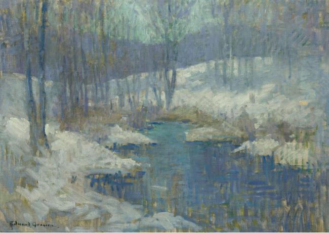 Edmund William Greacen - Winter Stream, 1920.jpeg大师画家风景画静物油画建筑油画装饰画