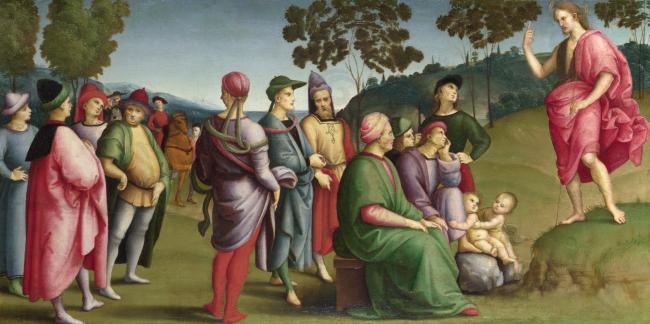 Raphael - Saint John the Baptist Preaching意大利画家拉斐尔Raphael古典人物油画装饰画