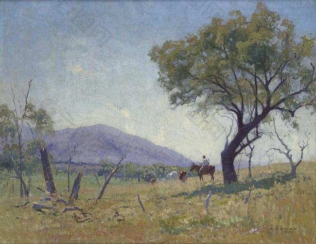 Elioth Gruner - Mingoola Valley, 1920.jpeg大师画家风景画静物油画建筑油画装饰画