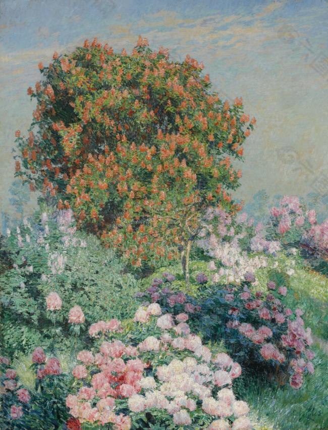 Emile Claus - Flowegarden Villa Zonneschijn, Astene.jpeg大师画家风景画静物油画建筑油画装饰画