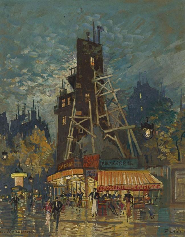 Constantin Korovin - Parisian Boulevard 01.jpeg大师画家风景画静物油画建筑油画装饰画