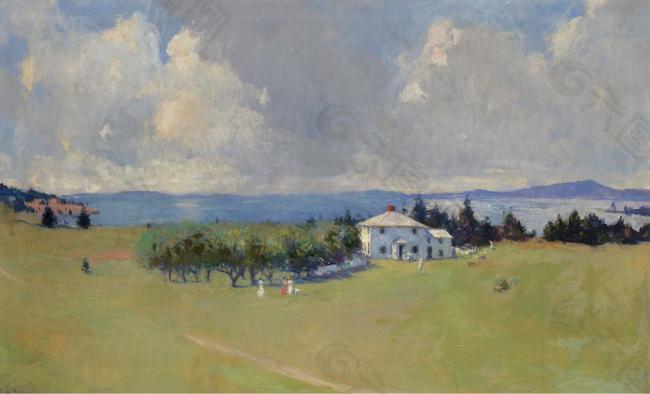 Frank Weston Benson - Wooster Farm (The Farm at North Haven), 1912大师画家风景画静物油画建筑油画装饰画