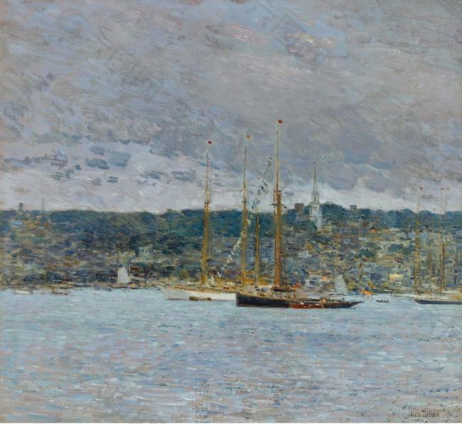 Frederick Childe Hassam - Newport, 1901大师画家风景画静物油画建筑油画装饰画