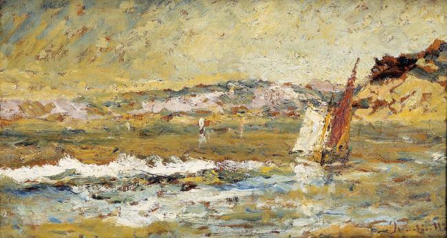 Adolphe Monticelli - The Sea at Cassis大师画家风景画静物油画建筑油画装饰画