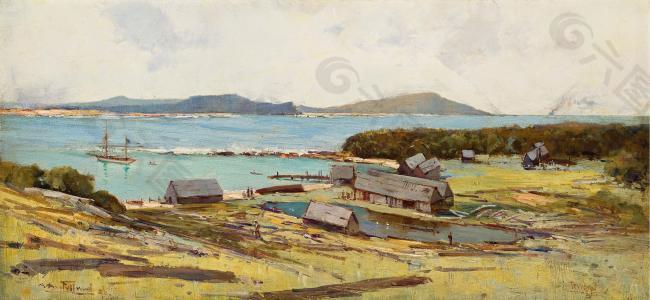 Albert Henry Fullwood - Terrigal (Smokey Cape), 1896大师画家风景画静物油画建筑油画装饰画