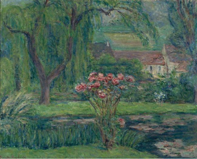 Blanche Hoschede-Monet - Giverny, Roses and Waterlilies大师画家风景画静物油画建筑油画装饰画