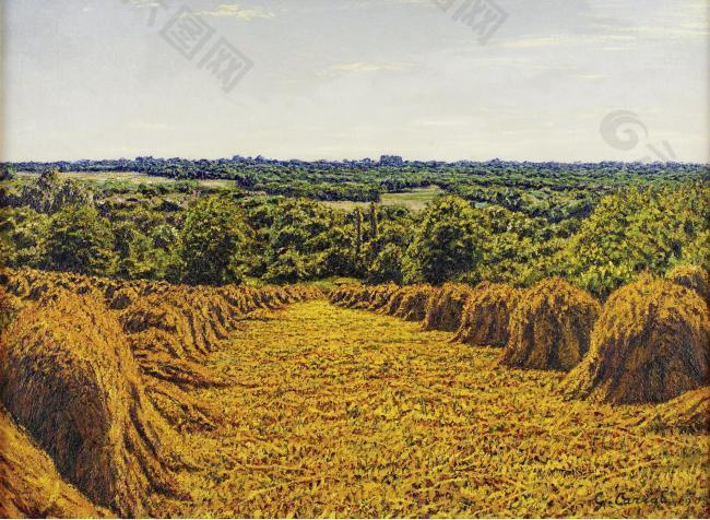 Gustave Cariot - The Fields of Wheat, 1903大师画家风景画静物油画建筑油画装饰画