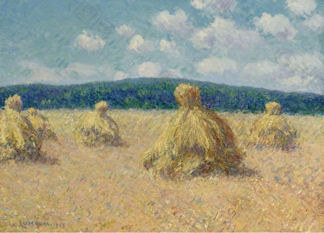 Gustave Loiseau - Haystacks, 1903大师画家风景画静物油画建筑油画装饰画