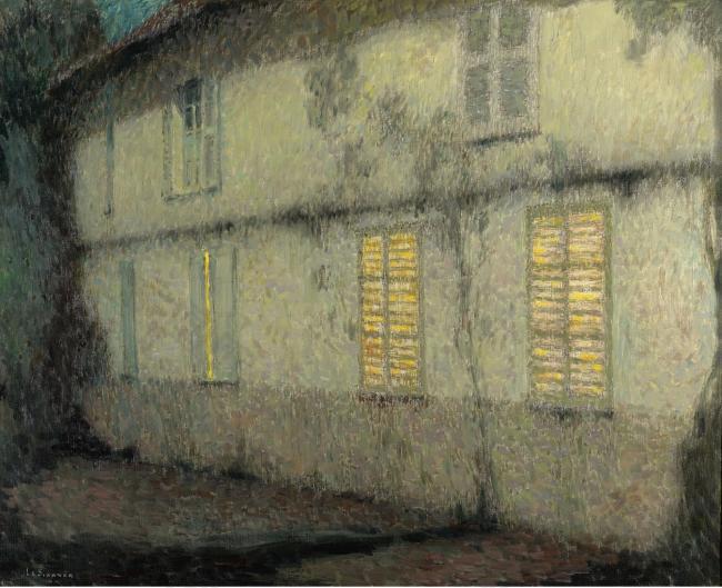 Henri Le Sidaner - Shutters Closed, Gerberoy, 1933大师画家风景画静物油画建筑油画装饰画