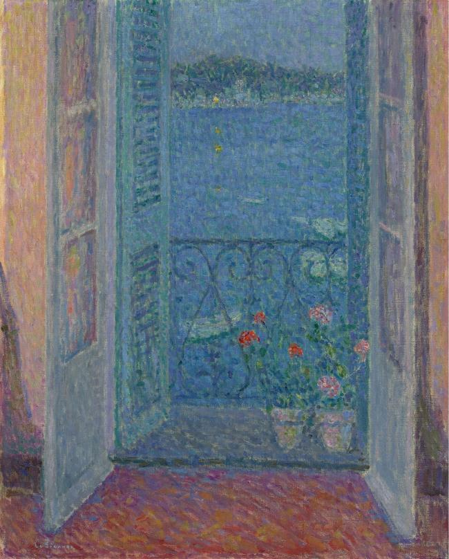 Henri Le Sidaner - Window at Twilight, Villefranche-sur-Mer, 1926大师画家风景画静物油画建筑油画装饰画