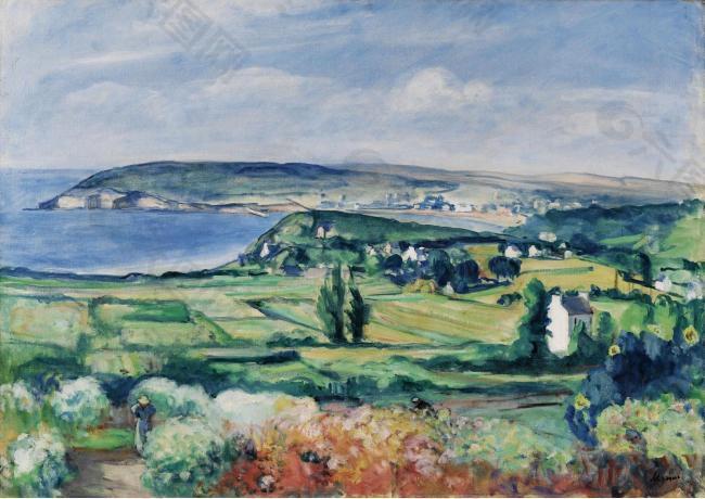 Henri Lebasque - The Plain of Crozon, Finistere, 1923大师画家风景画静物油画建筑油画装饰画