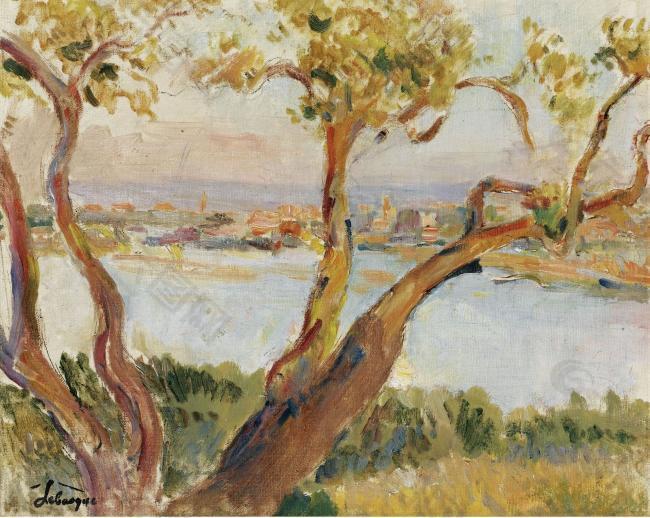 Henri Lebasque - View of Antibes大师画家风景画静物油画建筑油画装饰画