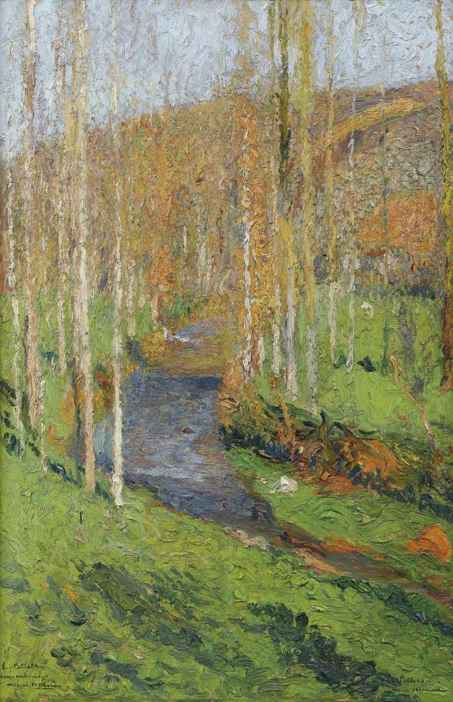 Henri Martin - Green in the Lower Reaches of Labastide-du-Vert, 1905大师画家风景画静物油画建筑油画装饰画