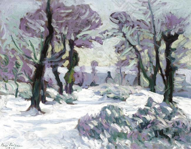 Henri Pailler - Snowy Landscape, 1909大师画家风景画静物油画建筑油画装饰画