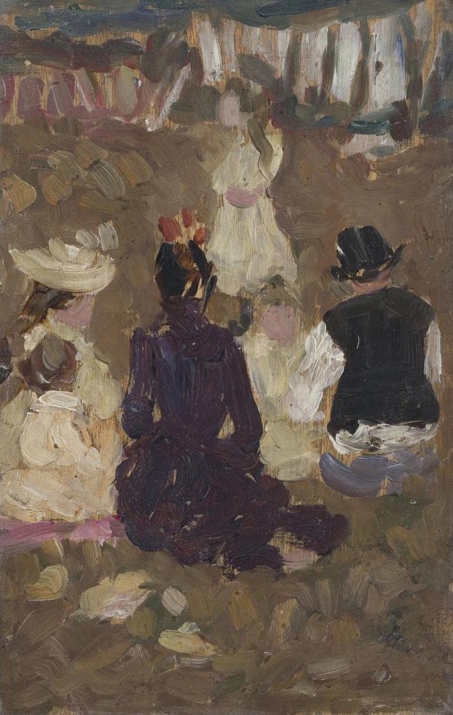 James Wilson Morrice - Seated Family in the Park大师画家风景画静物油画建筑油画装饰画