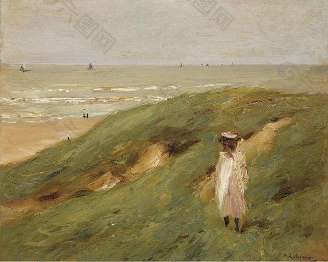Max Liebermann - Dune near Nordwijk with Child, 1906大师画家风景画静物油画建筑油画装饰画