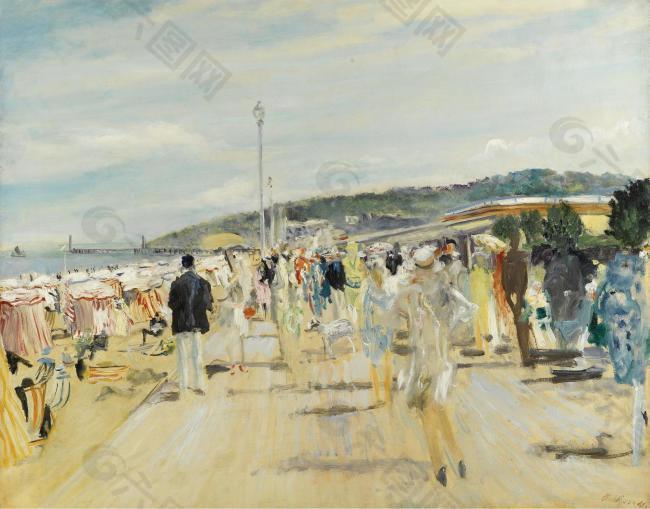 Lucien Adrion - Deauville, 1929大师画家风景画静物油画建筑油画装饰画