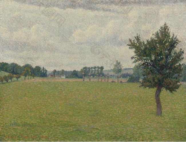 Lucien Pissarro - Plain of Thierceville, 1888大师画家风景画静物油画建筑油画装饰画