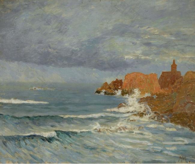 Maxime Maufra - Red Rocks, 1884大师画家风景画静物油画建筑油画装饰画