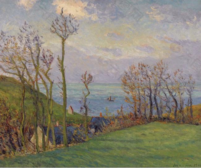 Maxime Maufra - The Narrow Gully, Vaucottes-Sur-Mer, 1900大师画家风景画静物油画建筑油画装饰画