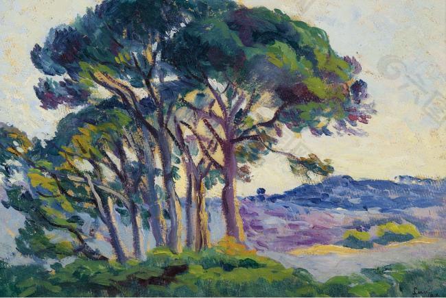 Maximilien Luce - Pines near Cannebiers, 1903大师画家风景画静物油画建筑油画装饰画