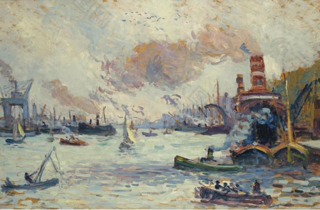 Maximilien Luce - Rotterdam, 1908大师画家风景画静物油画建筑油画装饰画