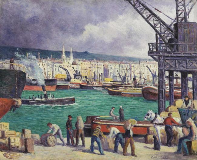 Maximilien Luce - Rouen, the Port, 1913大师画家风景画静物油画建筑油画装饰画