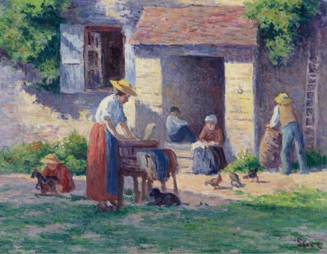 Maximilien Luce - The Farm at Bessy-sur-Cure, 1906-07大师画家风景画静物油画建筑油画装饰画