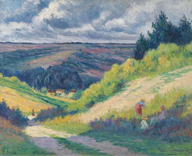 Maximilien Luce - Landscape with Hills near Moulineux, 1903-04大师画家风景画静物油画建筑油画装饰画